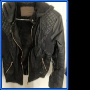 Navy Blue Leather Jacket